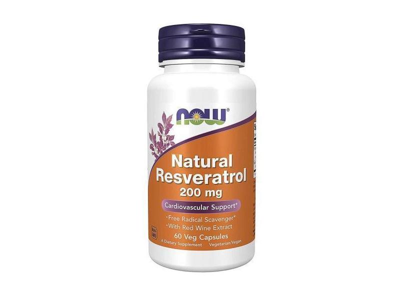 Resveratrol 200Mg 60 Caps Veg Now Foods Importado Original