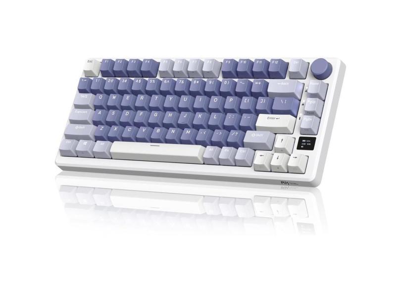 Teclado para jogos sem fio rk royal kludge M75 com tela oled