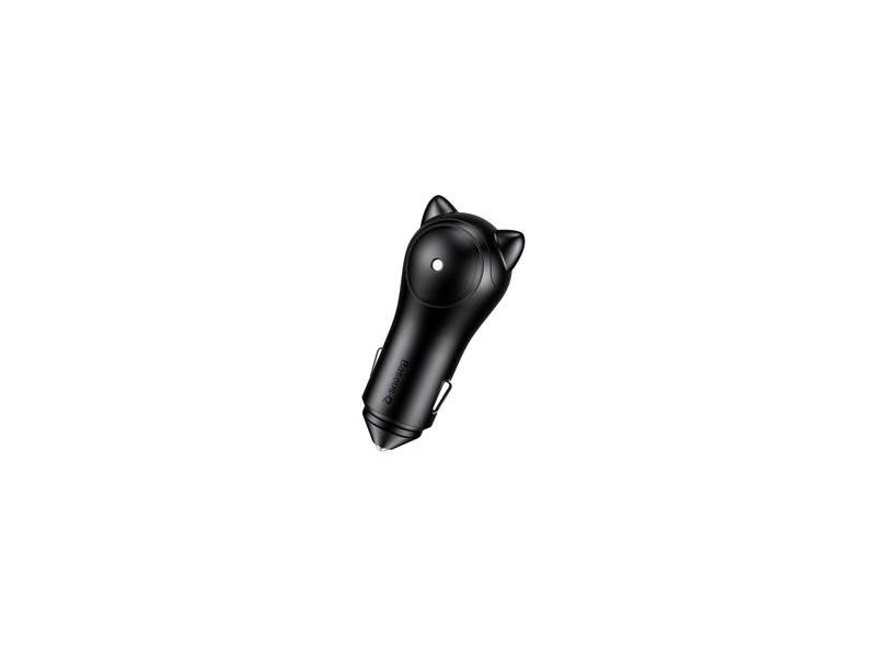 Carregador Veicular Rápido Baseus de Gatinho 3A Dual em Promoção