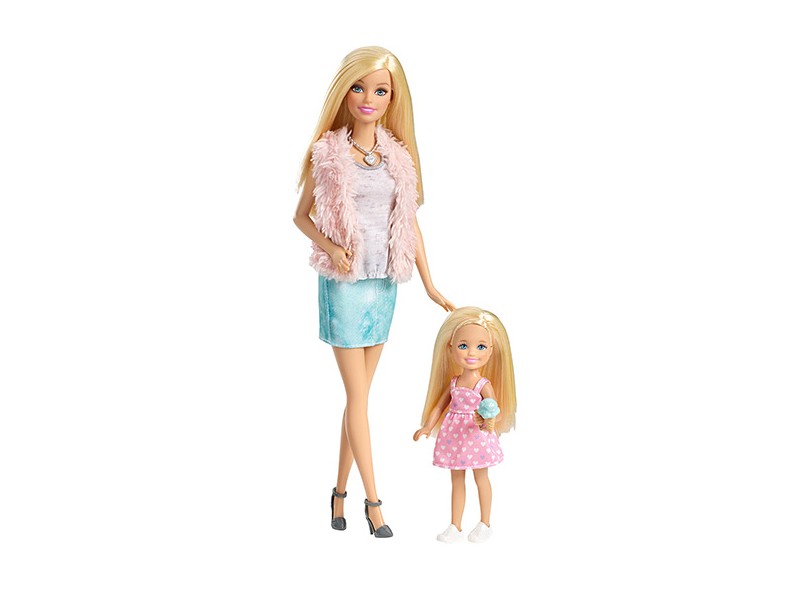 Boneca Barbie Family Três é Demais Barbie e Chelsea Mattel