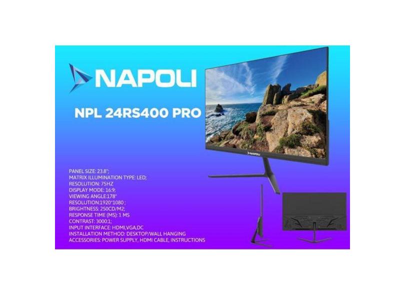 Monitor 24 Napoli NPL-24RS400 Pro 75HZ/1MS/Slim/FHD