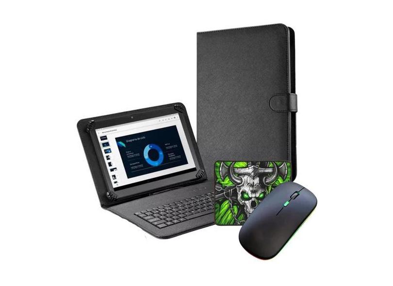 Mouse sem fio + Capa com teclado p/ tablet de 7 a 8.7 Polegadas - Daio