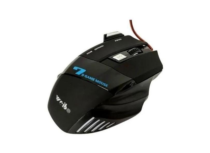 Mouse para jogo Weibo X7 3200 dpi preto