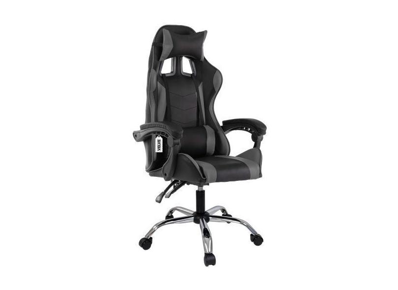 Cadeira Gamer Giratória Com Rodinhas Cg1.03 Cinza - Velve