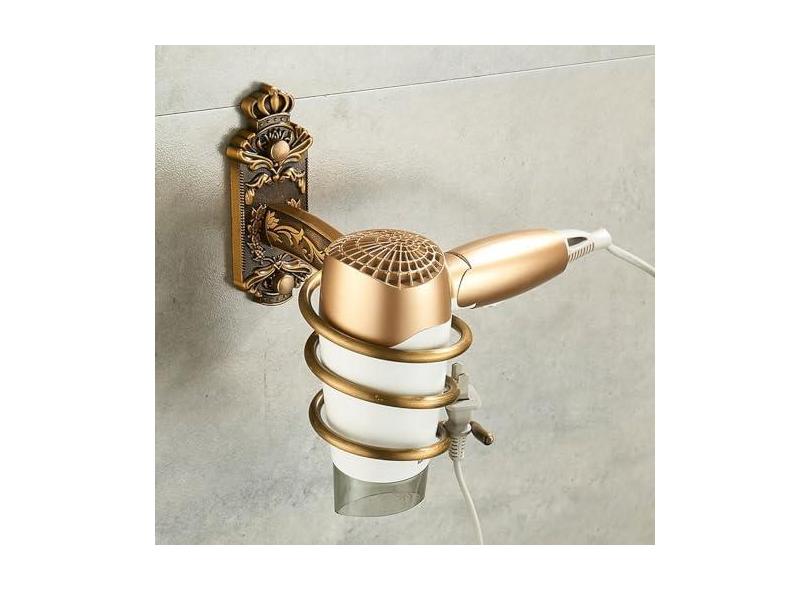 Conjunto de hardware do banheiro fixado na parede toalheiro escova de toalete rack secador de cabelo saboneteira chuveiro canto rack acessórios, rack secador de cabelo