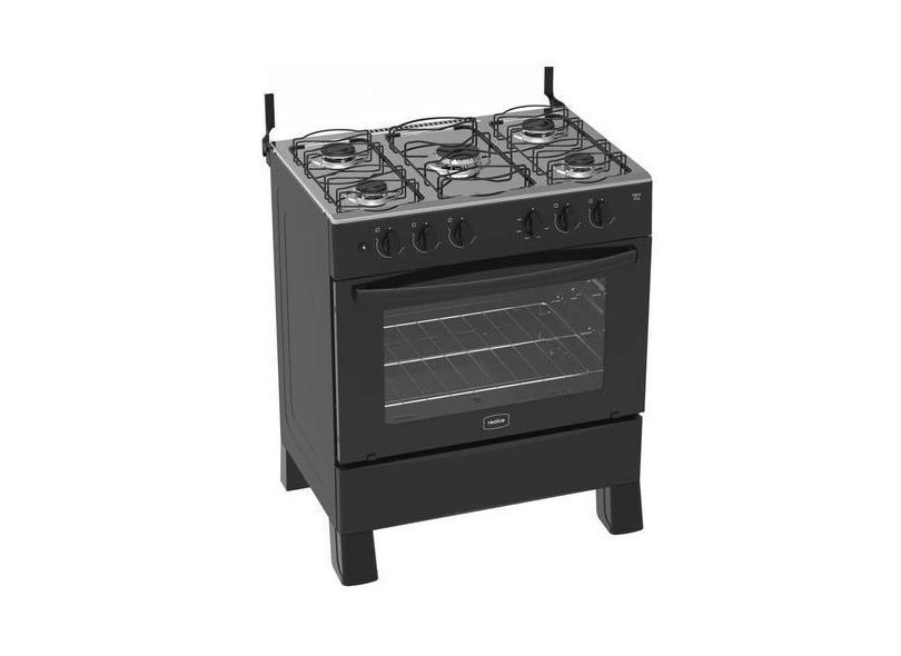 Fogão 5 Bocas Hera Plus Realce A Gás Preto Automático 94L
