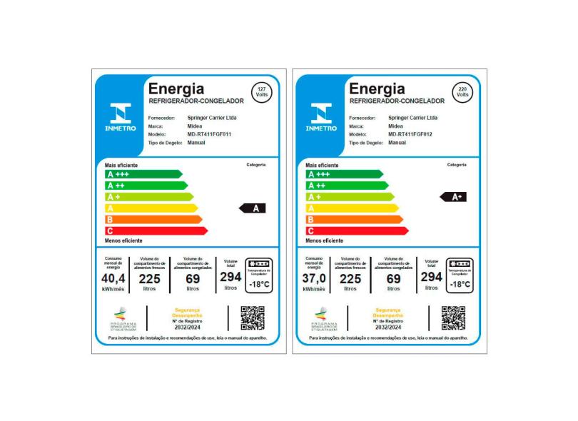 Geladeira Midea MD-RT411FGF01 Cycle Defrost Duplex 294 Litros