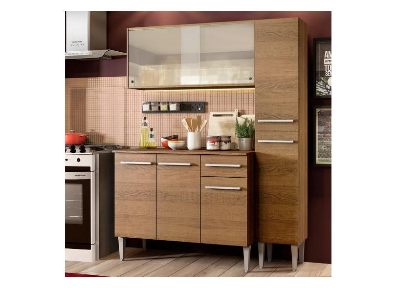 Cozinha Compacta 1 Gaveta 7 Portas Emilly Force Madesa