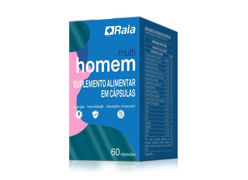 Suplemento Alimentar Raia Multi Homem 60 cápsulas 60 Cápsulas