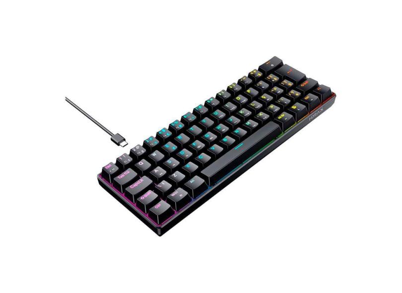 Teclado Gamer Mecanico Hyrax Thunder Hck61, Abnt2, Preto, Switch Azul - Hck61b-Blue-Rgb