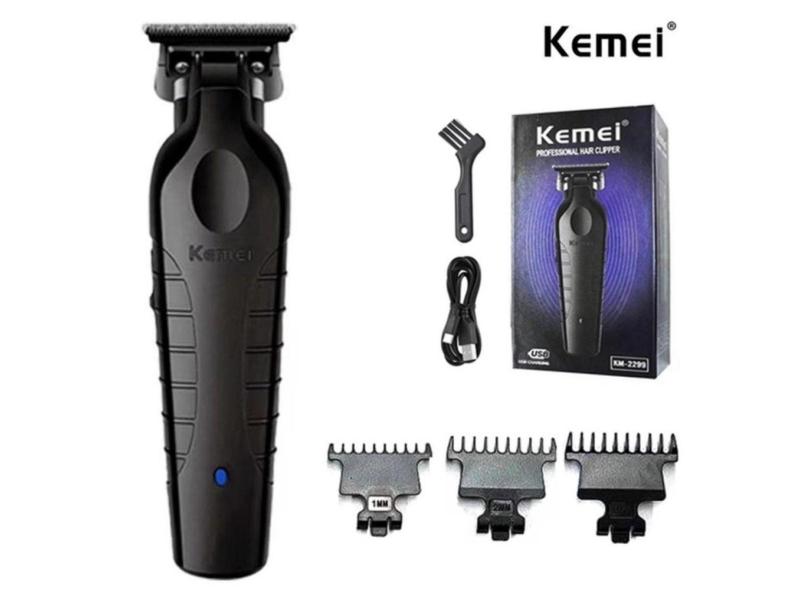 Kemei Km-2299 Maquininha Cortar Cabelo Barba Preto Garantia