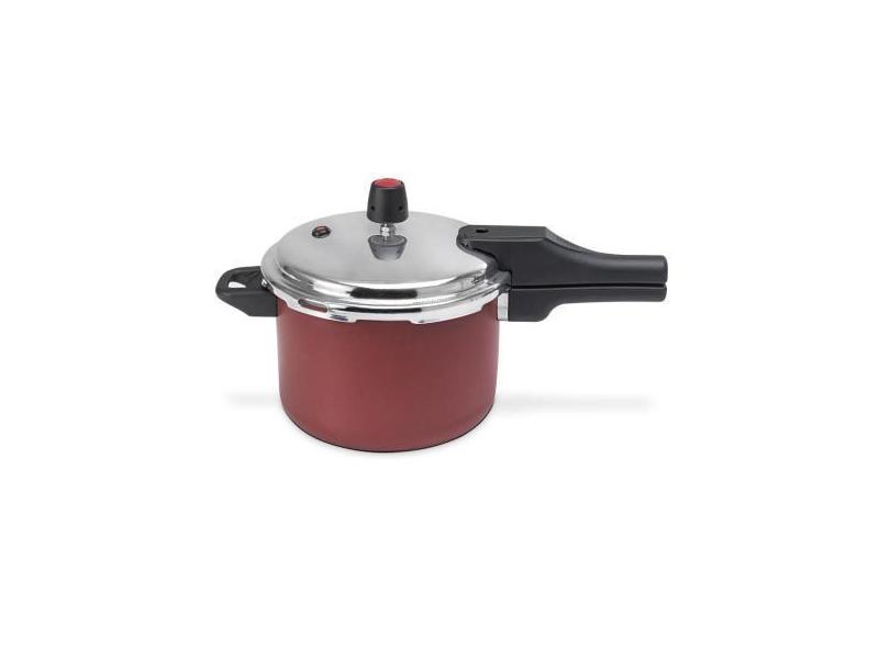 Panela De Pressão 4,5L Em Alumínio Multiflon Quartzo Versátil Vermelho