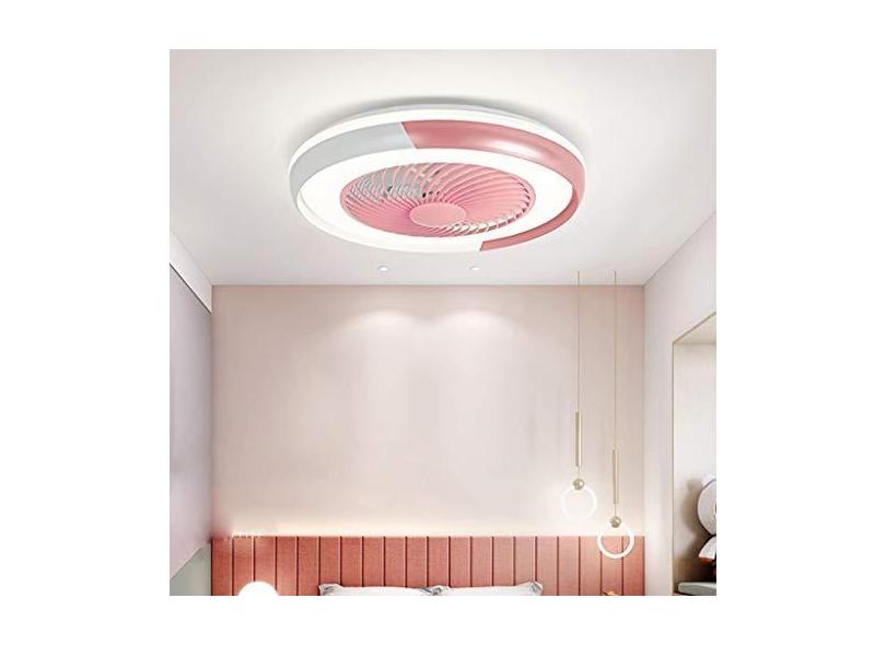 Ventiladores de teto com luz de teto LED com iluminação Ventilador invisível de 40 W com controle remoto Lâmpada de teto regulável Ultra silencioso pode cronometrar ventilador lustre moderno