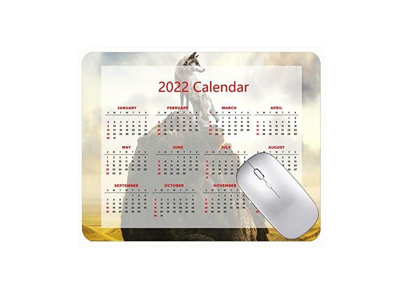 Mouse pad para jogos com design especial de 2022, mouse pad de borracha com lobos solitários em pedras