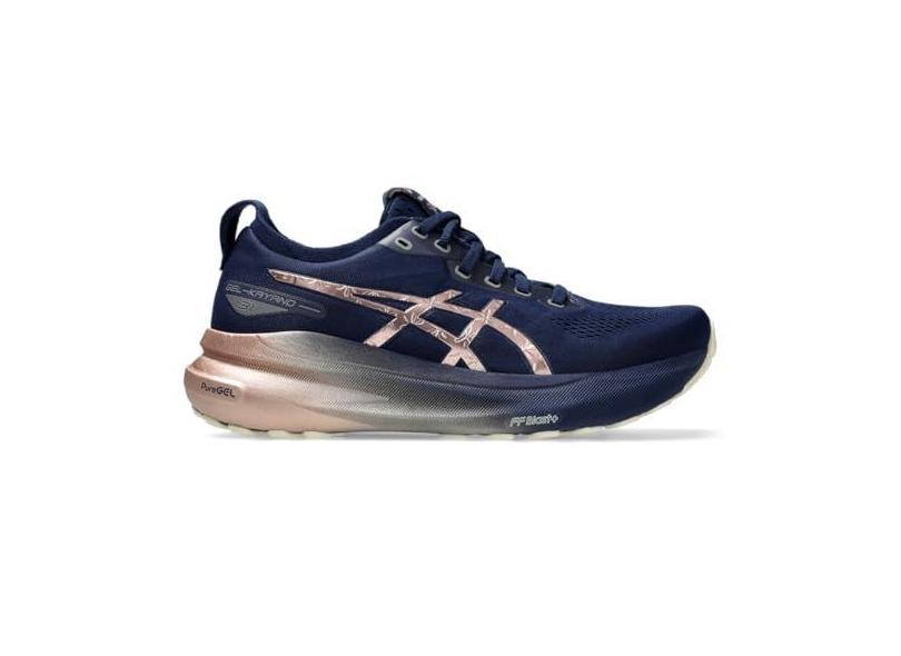 ASICS Tênis de corrida feminino Gel-Kayano 31 Platinum, Expansão azul/ouro rosa, 35
