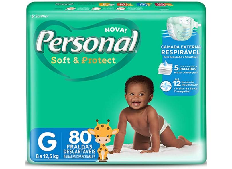 Fralda Personal Soft e Protect G 80 Und 8 - 12,5kg