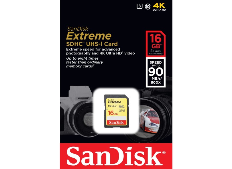 Cartão de Memória SDHC-I SanDisk Extreme 16 GB SDSDXNE-016G-GNCIN