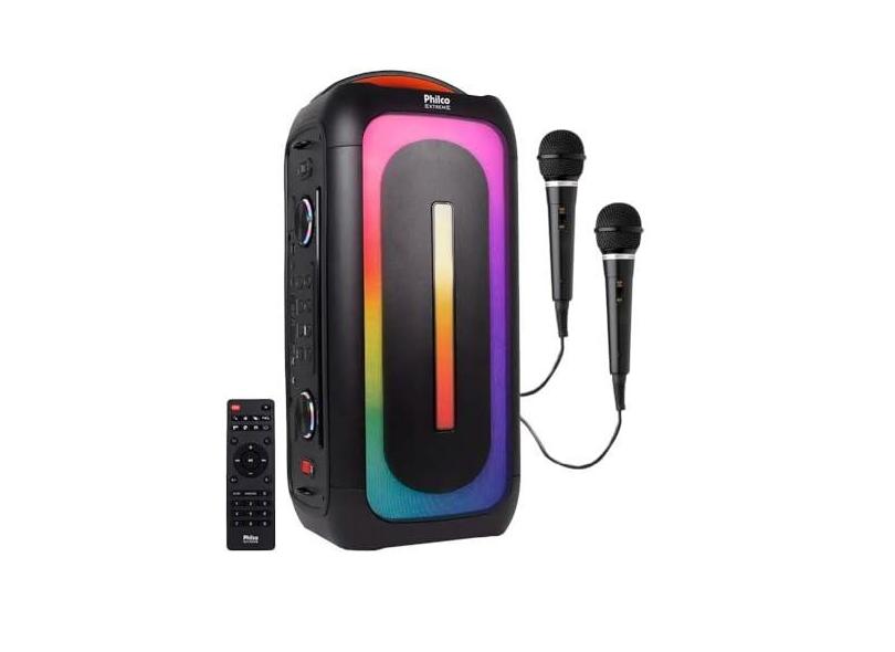 Caixa de Som Portátil Ampl. Philco PCX6701 LED Bluetooth 650w-2 Mic