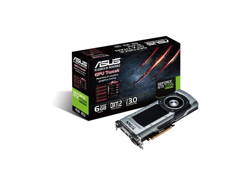 Placa de Video NVIDIA GeForce GTX Titan Black 6 GB DDR5 384 Bits Asus GTXTITANBLACK-6GD5