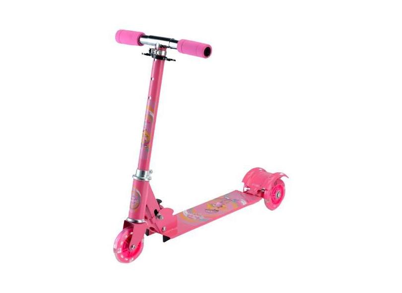 Patinete Feminino Infantil Rosa 3 Rodas Led Unitoys