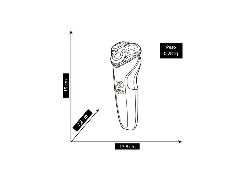 Barbeador Elétrico sem Fio e molhada Philips AquaTouch 1300 S1323/41