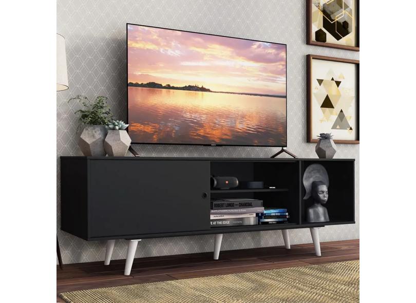 Rack Dubai para TV até 65 Polegadas com Pés 6024-PP Madesa com o