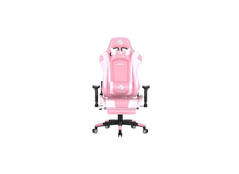 Cadeira De Escritório Gamer Krab Imperador Kbgc20 Branco Rosa - Vila B