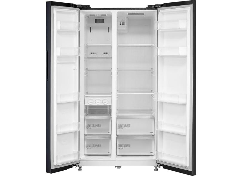 Geladeira Midea MD-RS710FGD28 Frost Free Side by Side 511 Litros cor Preto Inox