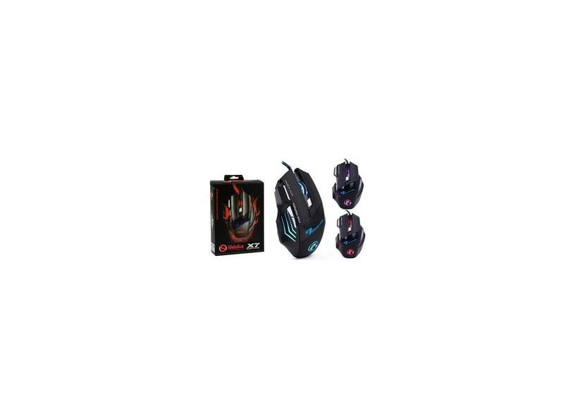 Mouse Gamer Óptico 2400 Dpi 7 Botões Led X7 SHINKA