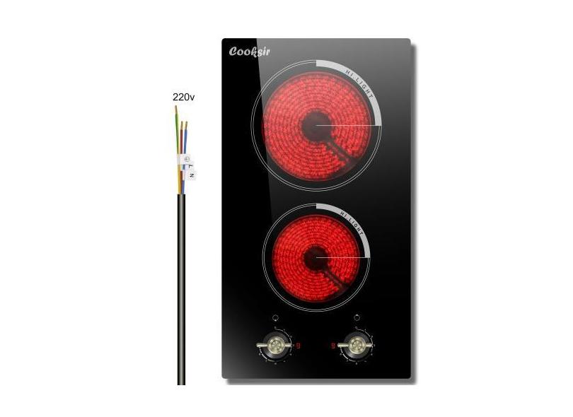 Fogão elétrico, fogão, 2 queimadores, 3000 W, 220 V, botão retrô de ce