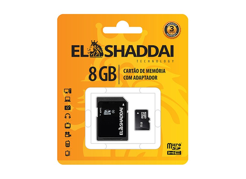 Cartão de Memória SDHC com Adaptador El Shaddai 8 GB 60981