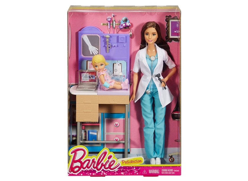 Boneca Barbie Medica Pediatra Com Bebes Mattel Original