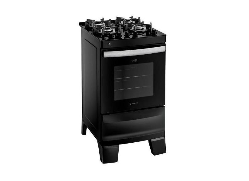Fogão Atlas Agile Glass 4 Bocas Com Acendimento Automático Preto, Pret