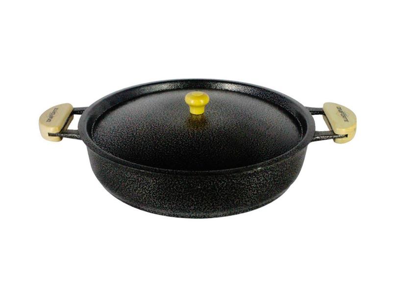 Frigideira Alumínio Fundido Craqueada Alça Meia Lua 40Cm