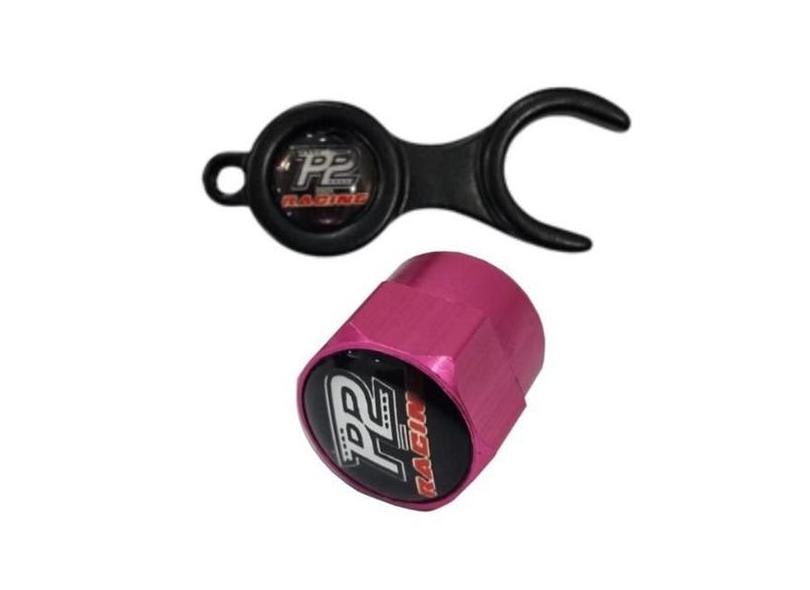 Tampa Bico Valvula Antifurto Pneu Alumínio Anodizado com chave  P2 Rac