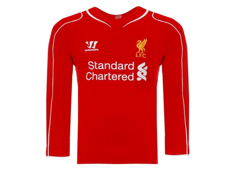 Camisa Torcedor Liverpool I 2014/15 Manga Longa sem Número Warrior