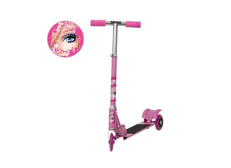 Patinete Infantil Barbie 3 Rodas Dobrável Ajustável 50Kg - Toys 2U