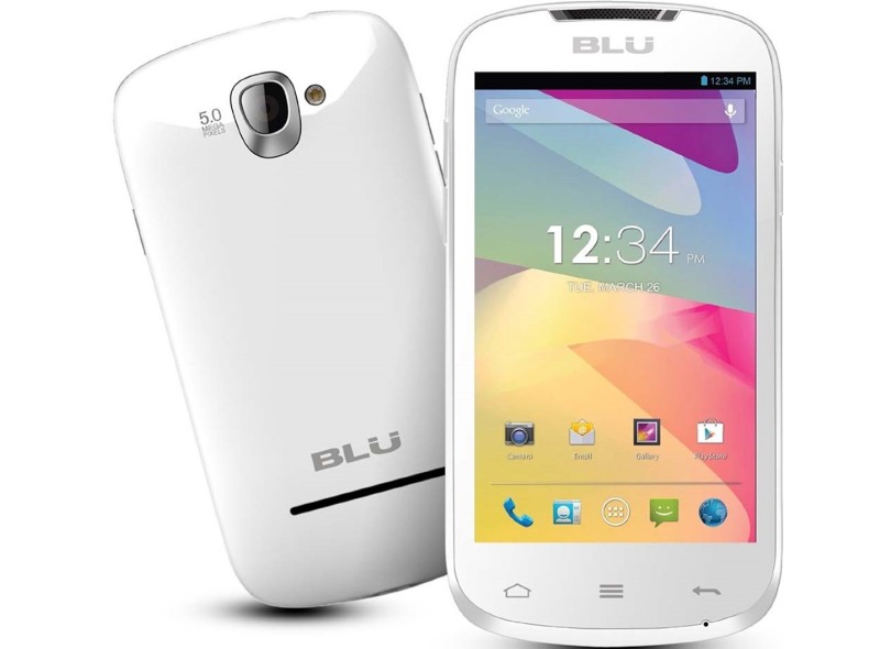 Smartphone Blu Dash 4.0 Câmera 5,0 MP 2 Chips 4GB Android 4.2 (Jelly Bean Plus) Wi-Fi 3G