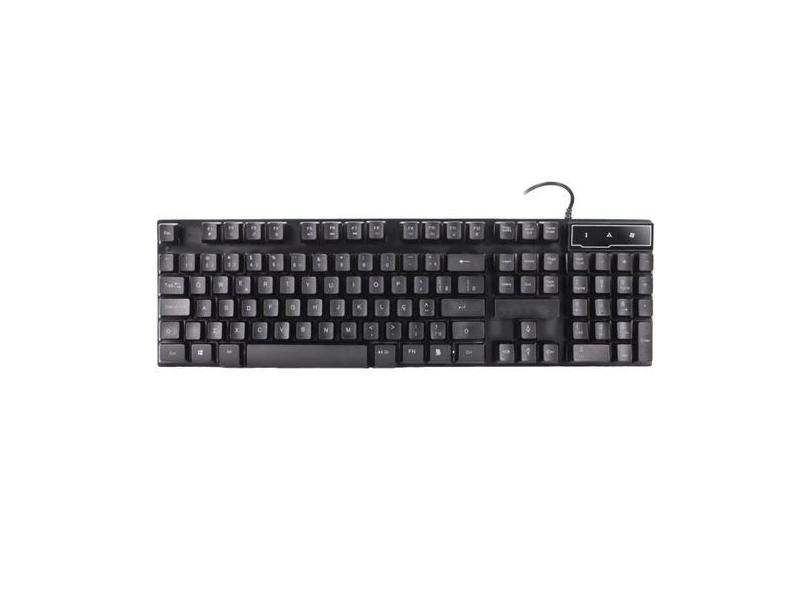 Teclado Para Computador Pc Comum Gamer Com Led Semi Mecanico - BS