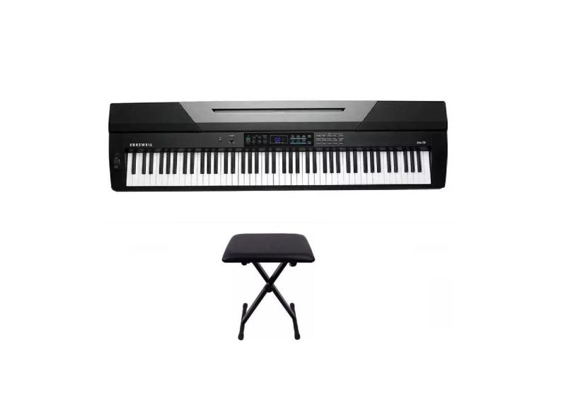 Kit Piano Arranjador Kurzweil KA70 88 teclas Com Banqueta