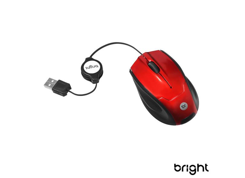 Mini Mouse Óptico 800Dpi com Cabo Retrátil Usb 101 Bright em Promoção é ...