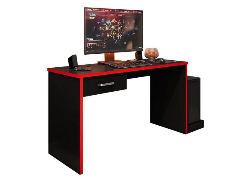 Mesa Gamer Com 1 Gaveta E Suporte Para Cpu Drx-9000 Preto-vermelho