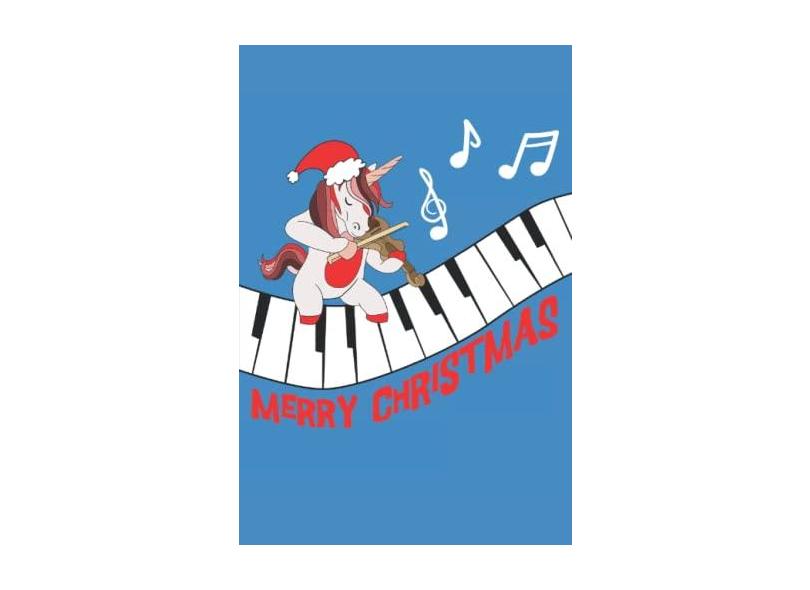 Notizbuch Piano Einhorn Klavier lustige Tiere Musik Merry Christmas