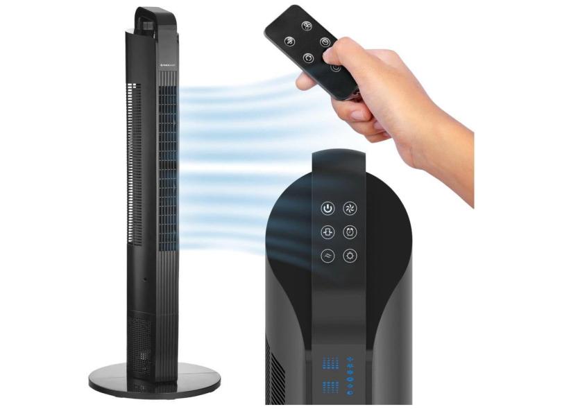 Ventilador de Torre Oscilante , 3 Velocidades, Portátil com Controle Remoto, Silencioso para Quarto com Timer 7.5H, Nexair