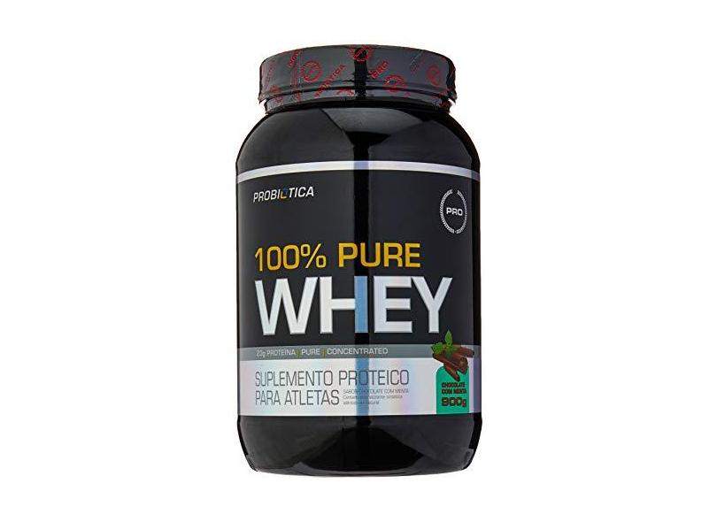 100 Pure Whey 900g Sabor Chocolate C Menta Probiótica Com O