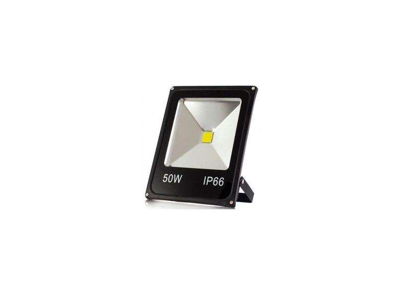 REFLETOR Holofote 50w Pastilha LED Frio Slim 6500k BIVOLT Automático ...