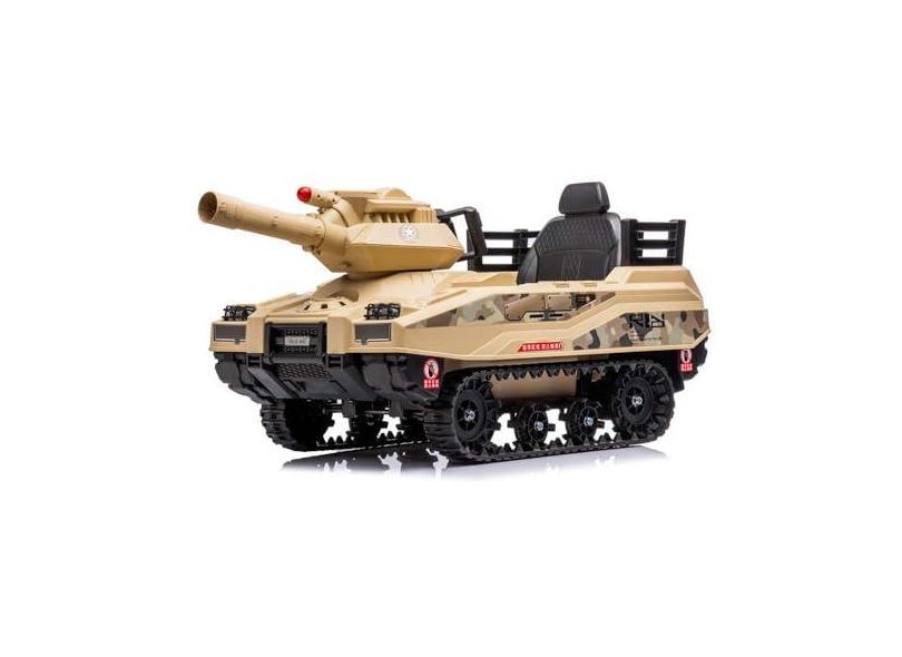 Carrinho Elétrico Mini Tanque com Som Luz e Disparador de Munição Camuflado Amarelo G31 - Gran Belo