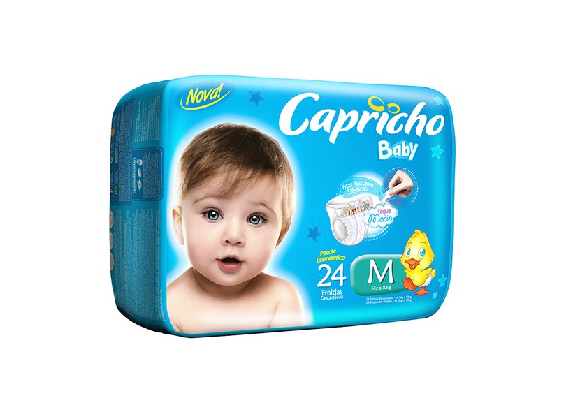 Fralda Capricho Baby M Prático 24 Und 5 - 10kg