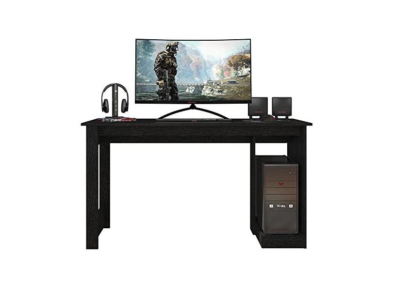 Mesa Gamer Para Computador Escrivaninha Preta 136 Cm Caemmun