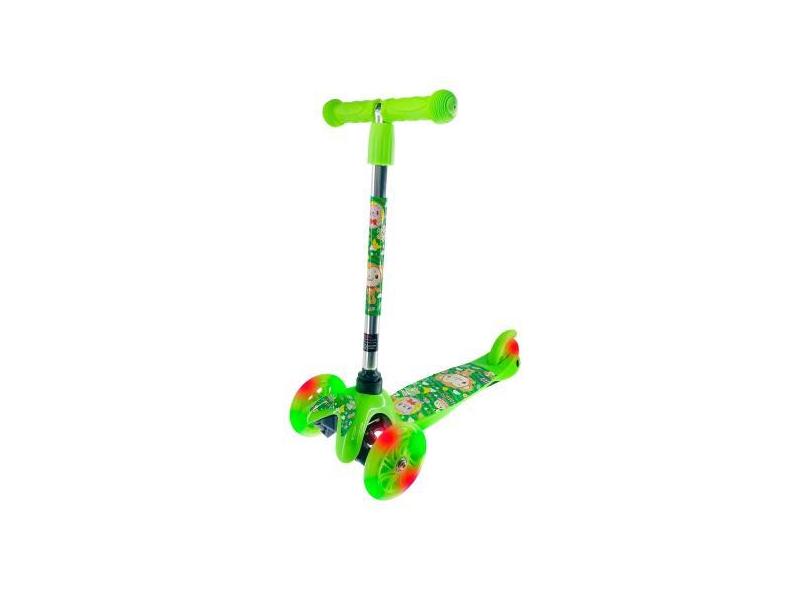 Patinete Infantil 3 Rodas Ajustavel Com Led Verde - Elite Imports